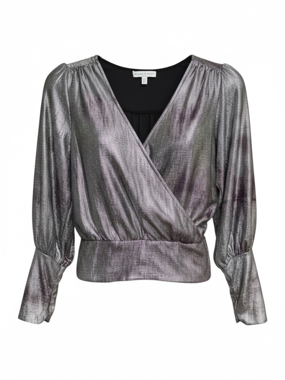 NEW Maison d’Amélie Paris Metallic Wrap Blouse Top Size Small